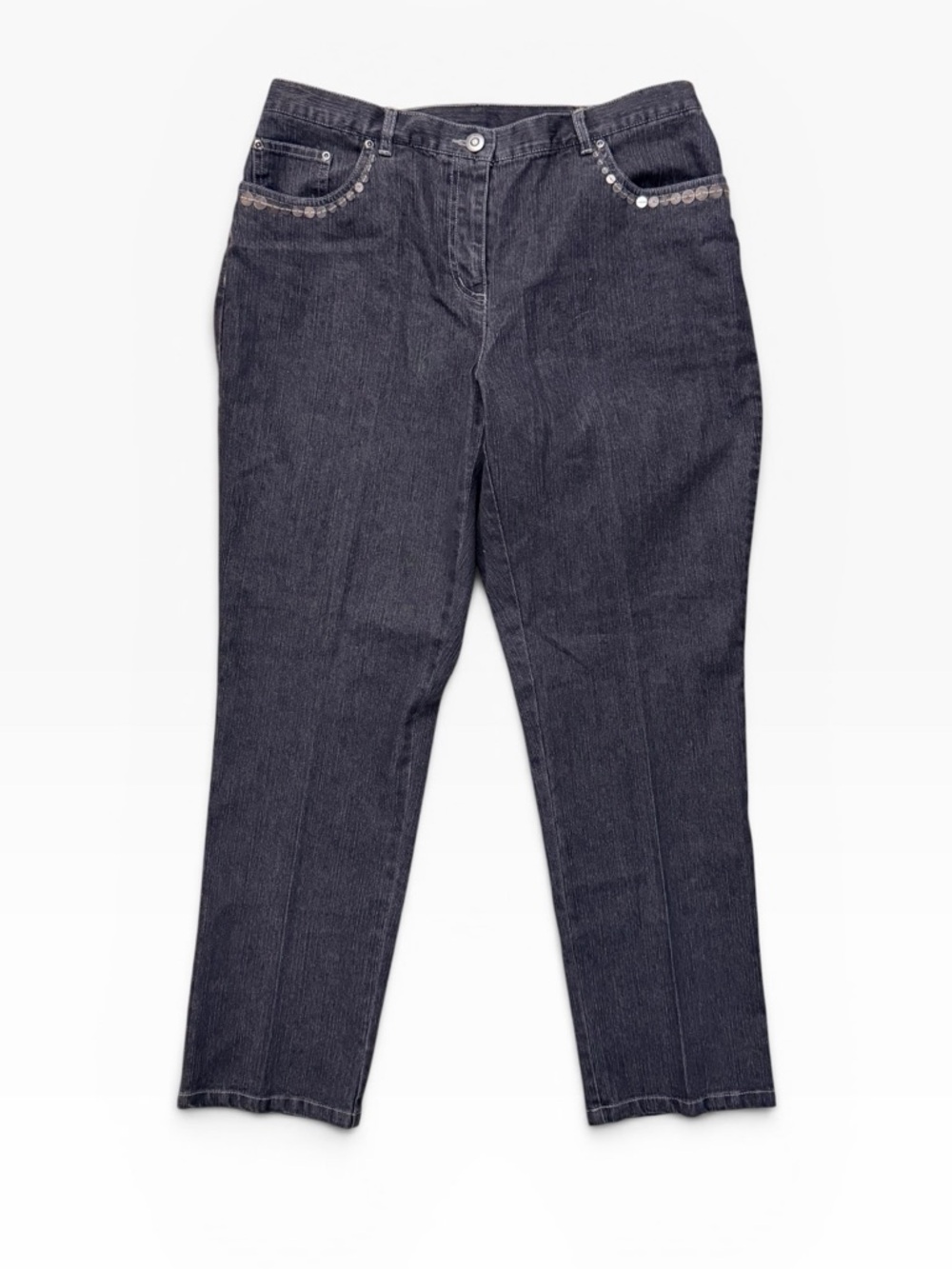 NWT Ruby Rd. Petite Graphite Straight-Leg Jeans Women’s 12P